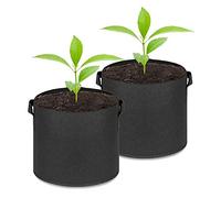 2 Pack Vegetable Grow Bags 10 Gallon Black, Plant Grow Bags Non-woven Fabric Plant Pots with Handles, Garden Planter Container for Indoor Outdoor Gardening Vegetable Flower Plant Fruits Potato