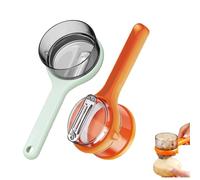 2 Pack Vegetable Peeler with Container, Double-Sided Stainless Steel Blade Peeling Knife with Storage Box, Veggie Peeler with Catcher Bucket for Home Kitchen Fruit Supplies (Orange & Green)