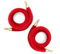 2 Pack Velvet Rope Queue Barrier 1m 1.5m 2m - Red, Blue, Black Crowd Control Stanchion Post Divider for Entryway, Thick Premium Cords (10 Feet Total)