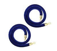 2 Pack Velvet Stanchion Rope 5ft/6.5ft/8ft/10ft/11.5ftCrowd Control Queue Line Barrier for VIP Events Party Decor Blue Velvet Rope for Elegant Safety