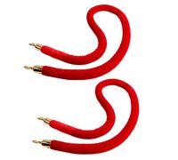 2 Pack Velvet Stanchion Ropes 9.8ft/8.2ft/6.5ft/4.9ft, Crowd Control Stanchion Ropes for Wedding Party Bank Shop Theaters Restaurants