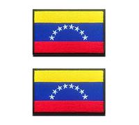 2 Pack Venezuela 8 Stars Flag Embroidered Hook & Loop Morale Patch