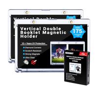 2-Pack Vertical Booklet Magnetic Card-Holder - 175PT Booklet Case-UV Protection, One Touch Booklet Magnetic Card Holder Fit for National Treasure Cards, Script Cards Storage and Playbook Cards Display