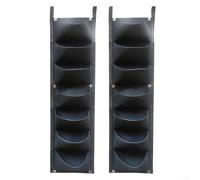 2-Pack Vertical Garden Wall Planters, 7-Pocket Felt Hanging Planters For Herbs And Flowers, Space-Saving Outdoor Wall-Mounted Planters For Balcony Fence Gardening, Green And Black(black)