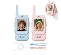 2 Pack Video Walkie Talkies for Kids | Rechargeable Children's Video Intercom | Long-Distance Walky Talkie for 3-12 Kids | with a High-Definition Camera, Built-In Wifi, Voice Changer & Screen Display