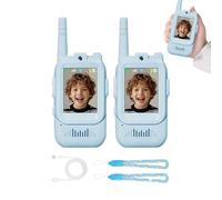 2 Pack Video Walkie Talkies for Kids | Rechargeable Children's Video Intercom | with a High-Definition Camera, Built-In Wifi, Voice Changer & Screen Display | Long-Distance Walky Talkie for 3-12 Kids