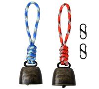 2 Pack Vintage Bronze Jingle Bells, Anti-Lost Bell, Mini Hanging Bells, for Outdoor Hiking, Backpack Pendants, Animal Necklaces