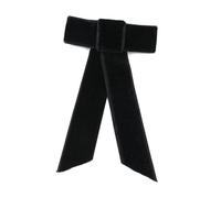 2 Pack Vintage Large Velvet Bow Hair Clip Women Hairpins Barrette Accessories For Women Girls Long Elastic Hair Tie Headwear Female Hair Accessories (Black)