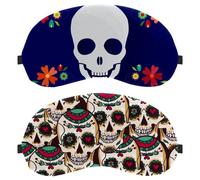 2 Pack Vintage Skull Mexico Sleep Mask, Eye Mask for Men Women, No Pressure Night Eye Cover, Breathable Sleeping Eye Mask, Light Blocking