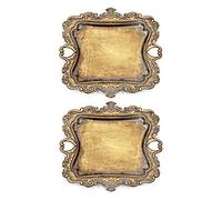2 Pack Vintage Small Gold Ring Dish, Birthday & Wedding Gifts for Women，Wedding Ring Tray- 5.3 x 4.5 inches
