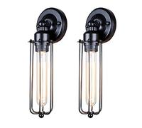 2 Pack Vintage Wall Light，Industrial Lighting Adjustable Socket Rustic Sconces Wire Metal Cage Wall Lamp， Wall Lamp for Home Decor Headboard Bathroom Bedroom Farmhouse Porch Garage