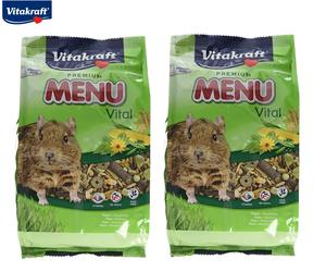 2 PACK VITAKRAFT MENU COMPLETE DEGU FOOD CEREALS & VEGETABLES HIGH FIBRE 600G