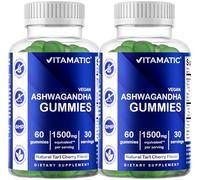 2 Pack Vitamatic Ashwagandha Gummies 1500mg per Serving - 60 Vegan Gummies - 3% Withanolides - Promotes Stress Relief Naturally, Relaxation, Calmness & Immune Health (Total 120 Gummies)