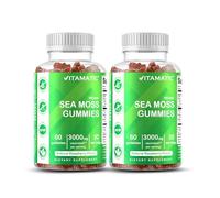 2 Pack Vitamatic Irish Sea Moss Gummies - 3000 mg - 60 Vegan Gummies - Made with Bladderwrack & Burdock Root - Seamoss Supplement for Thyroid, Energy, Immune Support