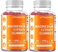 2 Pack - Vitamatic Magnesium Gummies 600mg per Serving - 60 Vegan Gummies - Promotes Healthy Relaxation, Muscle, Bone, & Energy Support (120 Count)