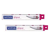 2 Pack - VITIS Gingival Toothbrush Daily Use Small Brush Head with Ergonomic Handle with Anti-Slip Grooves