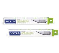 2 Pack - Vitis Orthodontic Toothbrush Specially Designed to Remove Oral biofilm Accumulation from Around Orthodontic Braces