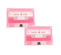 2 Pack Voice Recordable Greeting Card for Valentine's Day Easter, 60 Seconds Recorder Cassettes Talking Card, Custom Voice Message Birthday Cards Voices Gifts for Holiday, Friends & Family (A)