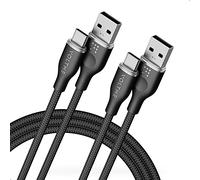 2-Pack VOLTME USB C Charger Cable 60W Type C Charger Fast Charging 3A Lead Nylon Braided Compatible with MacBook Pro 2021 iPad Air 5 Galaxy S23 S22 Ultra Huawei P30 P40,Google Pixel 6.0ft/1.8M Black