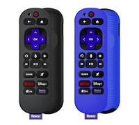 [2 Pack] WADVCU for Roku Voice Remote Pro 2nd Ed./Edition Silicone Remote Case Cover, Roku TV Remote Protective Sleeve for Roku RCB1R(2024) Controller with Lanyard|Anti Slip/Shock Proof(Black+Blue)