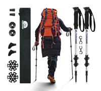 2-Pack Walking Sticks for Women and Men,Telescopic Trekking Pole for Hiking | Lightweight Aluminum Nordic Trekking Poles for Hiking, Anti-Shock,Ergonomic Handles, Adjustable Wrist Straps,4 Accessories