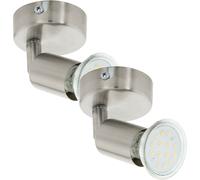 2 PACK Wall 1 Spot Light Colour Satin Nickel Steel Shade GU10 1x3W Included Loops Metallics One Size