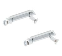 2 PACK Wall Ceiling 2 Spot Light Colour White Chrome Shade & Back Plate GU10 5W