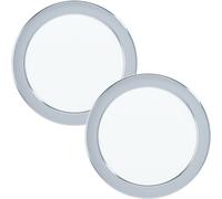 2 PACK Wall / Ceiling Flush Downlight Chrome Steel 10.5W LED 166mm Round