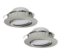 Loops 2 PACK Wall / Ceiling Flush Downlight Satin Nickel Plastic 6W Built in LED in Metallics Loops Metallics