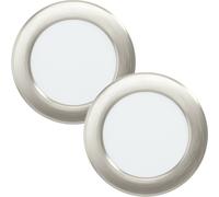 2 PACK Wall / Ceiling Flush Downlight Satin Nickel Steel 5.5W Built in LED