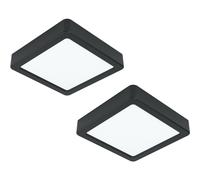 2 PACK Wall / Ceiling Light Black 160mm Square Surface Mounted 10.5W LED 4000K