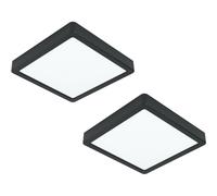 Loops 2 PACK Wall / Ceiling Light Black 210mm Square Surface Mounted 16.5W LED 4000K Loops Black