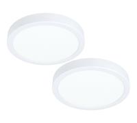 2 PACK Wall / Ceiling Light White 210mm Round Surface Mounted 16.5W LED 3000K