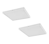 2 PACK Wall / Ceiling Light White 400mm Square Surface Mounted 25W LED 3000K