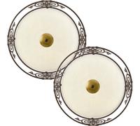 Loops 2 PACK Wall Flush Ceiling Light Antique Brown Gold Shade Beige Glass E27 2x60W Loops Brown