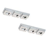 2 PACK Wall Flush Ceiling Light Chrome Shade Chrome Clear Crystal LED 3x4W
