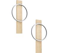 Loops 2 PACK Wall Flush Ceiling Light Colour Black Brown Shade White Plastic LED 12W Loops Black