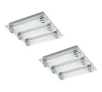 Elegant 2-Pack Chrome Flush Mount Ceiling Lights With Crystal Shade