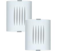 2 PACK Wall Flush Ceiling Light Colour Lines Shade Design Satin Glass E27 60W