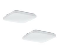 Loops 2 PACK Wall Flush Ceiling Light Colour White Shade White Plastic Bulb LED 11.5W Loops White
