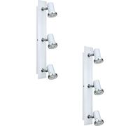 Elegant 2 Pack Wall Flush Ceiling Lights For Bathroom - Ip44 Rated White Chrome Gu10