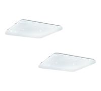 Elegant 2-Pack Led Flush Mount Ceiling Lights With Crystal Effect In White Shade