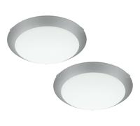 Modern 2 Pack Wall Flush Ceiling Lights With Satin Glass Finish