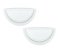 Elegant 2 Pack White Wall Lights With Clear Glass Shades And E27 Bulbs