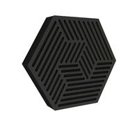 2 Pack - Wall-Mounted Acoustic Panel | Sound-Absorbing & Decorative Wood Panels for Echo Reduction | Home and Studio Acoustic Treatment | Color: [ Black | HEXAGON]
