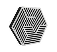 2 Pack - Wall-Mounted Acoustic Panel | Sound-Absorbing & Decorative Wood Panels for Echo Reduction | Home and Studio Acoustic Treatment | Color: [ White glossy plastic | HEXAGON]