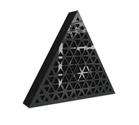 2 Pack - Wall-Mounted Acoustic Panel | Sound-Absorbing & Decorative Wood Panels for Echo Reduction | Home and Studio Acoustic Treatment | Color: [ Black glossy plastic | TRIANGLE]