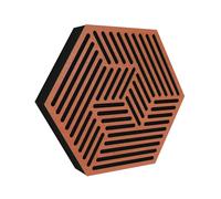 2 Pack - Wall-Mounted Acoustic Panel | Sound-Absorbing & Decorative Wood Panels for Echo Reduction | Home and Studio Acoustic Treatment | Color: [ Cherry | HEXAGON]