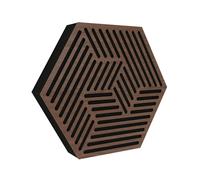 2 Pack - Wall-Mounted Acoustic Panel | Sound-Absorbing & Decorative Wood Panels for Echo Reduction | Home and Studio Acoustic Treatment | Color: [ Nut | HEXAGON]