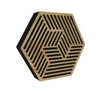 2 Pack - Wall-Mounted Acoustic Panel | Sound-Absorbing & Decorative Wood Panels for Echo Reduction | Home and Studio Acoustic Treatment | Color: [ Oak | HEXAGON]